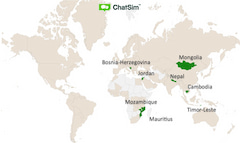ChatSIM: Neu hinzugefgte Staaten in der Liste der Roamingpartner