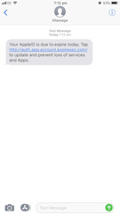 Die neue Phishing-Nachricht bei iOS
