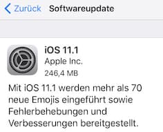 iOS 11.1 verffentlicht