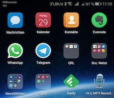 Benutzeroberflche des Huawei Mate 9 unter Android Oreo