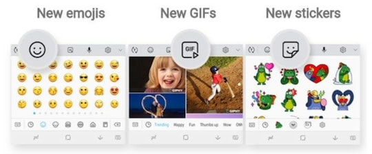 Neue emojis, GIFs, stickers