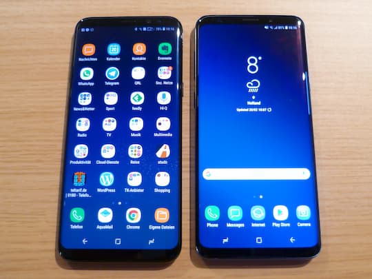 Samsung Galaxy S8+ und Galaxy S9+ nebeneinander