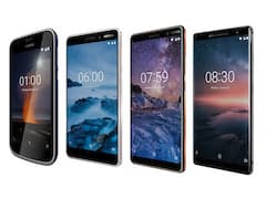 Von links nach rechts: Nokia 1, Nokia 6 (2018), Nokia 7 Plus und Nokia 8 Sirocco