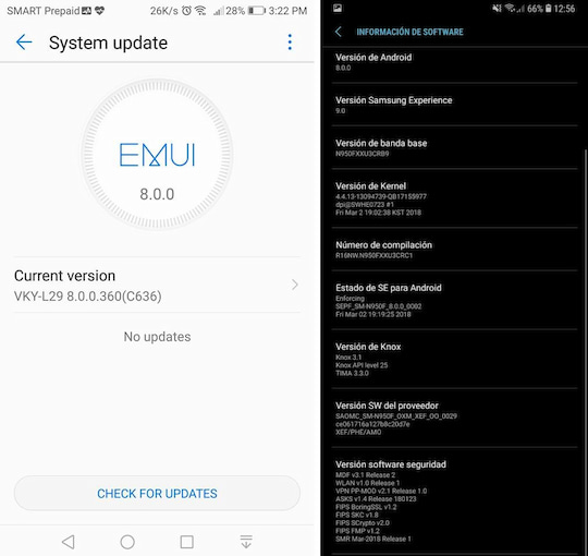 Das Oreo-Update fr das Huawei P10 und das Samsung Galaxy Note 8