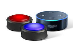 Amazons Echo Buttons und Echo Dot.