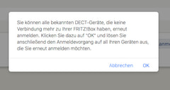 Screenshot der Meldung zum erneuten Verbinden bekannter Gerte an die Fritzbox.