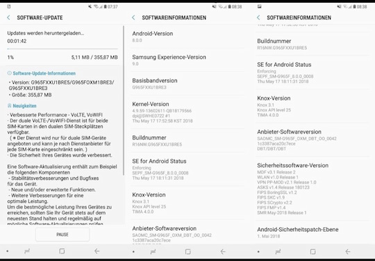Informationen zum Mai-Patch des Galaxy S9