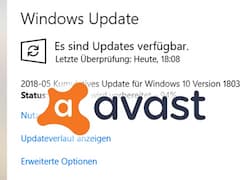 Avast's Antivirenprogramm vertrug sich mit Windows 10 1803 nicht.