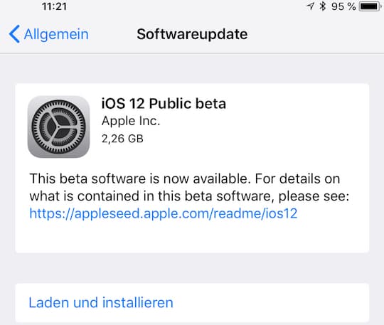 iOS 12 Public Beta wird zur Installation angeboten