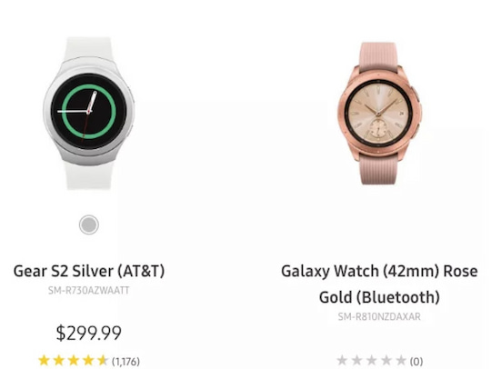Samsungs Galaxy Watch neben der Gear S2
