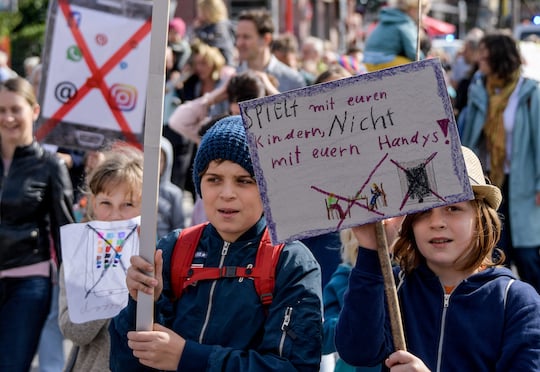Demonstrationszug der Kinder in Hamburg