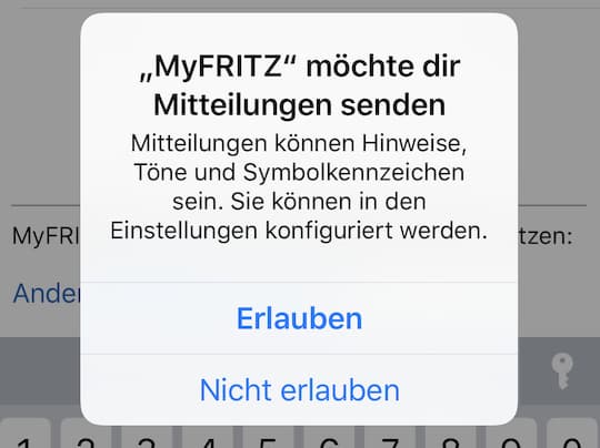 App will Nutzern Mitteilungen senden