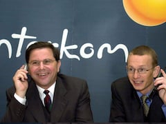 VIAG-Interkom Grndungschef Maximilian Ardelt (links) und Finanzchef Joachim Preisig (rechts, heute bei Freenet AG)