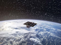 Renderbild eines Kepler-Satelliten im Weltall