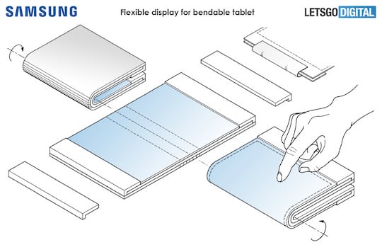 Patent-Skizzen eines faltbaren Samsung-Tablets