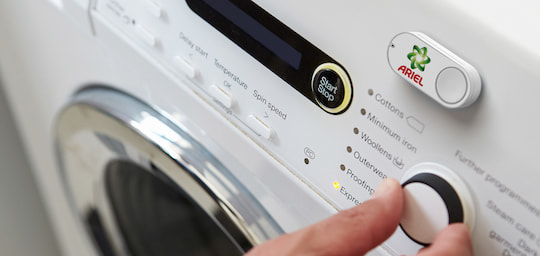 Mit diesem Dash Button lsst sich Waschmittel nachbestellen.