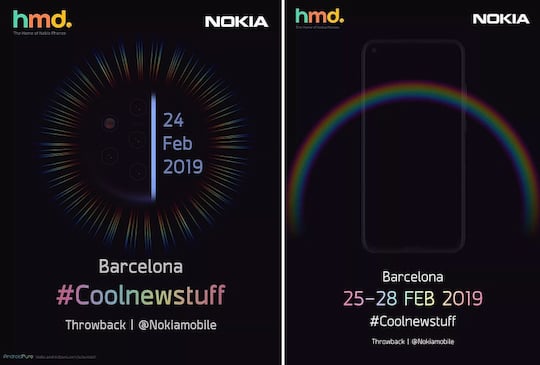 Nokia 9 PureView (links), womglich Nokia 8.1 Plus (rechts)