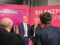 Nahmen sich viel Zeit fr Bilder und die Fragen der Journalisten: Telekom-Chef Tim Httges und sein neuer Finanzchef Christian P. Illek.