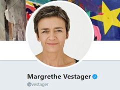 EU-Kommissarin Margrethe Vestager auf Twitter
