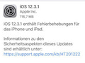 Apple schiebt das Update auf 12.3.1 nach, das einige kleinere Fehler beseitigt.