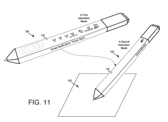 Berhrt der dargestellte Surface Pen ein Tablet, wechselt der Anzeigemodus