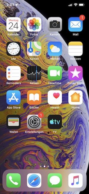 Startbildschirm unter iOS 13