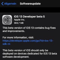 Neue Beta von iOS 13