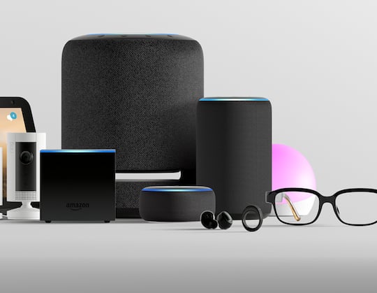 Die groe neue Amazon Echo Familie. Nicht alles wird sofort in Europa lieferbar sein.