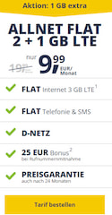Bei der Allnet Flat 2 GB gibt es fr Neukunden jetzt 3 GB