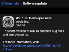 Erste Beta von iOS 13.3