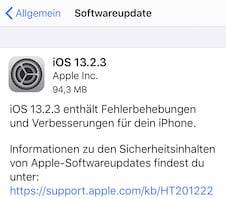 iOS 13.2.3 ist da