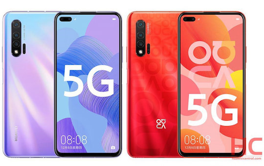 Das Huawei 6 (5G) kommt in Blau-Violett oder Rot daher