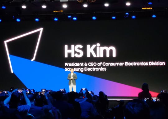 Samsung-Chef Kim auf der Keynote des Unternehmens
