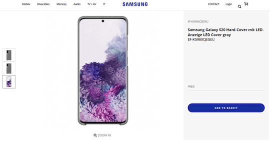 Samsung zeigt das Galaxy S20 versehentlich selbst