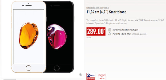 iPhone 7 bei Aldi Nord im Angebot