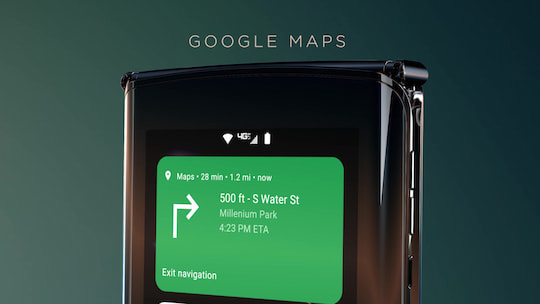 Navigation mit Google Maps ber das Quick-View-Display