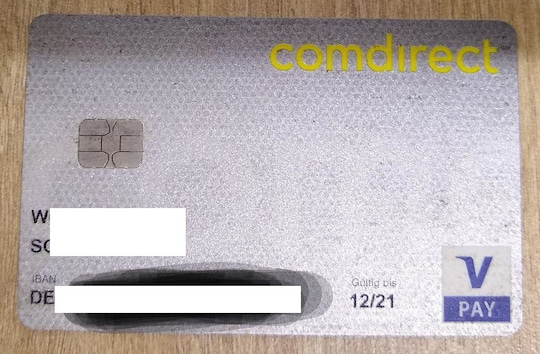 So wre zunchst das Design der o2-Comdirect Debitcard mit V-Pay zu vermuten.