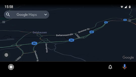 Google Maps auf der Startseite von Android Auto