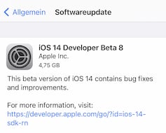 Beta-Update von Apple