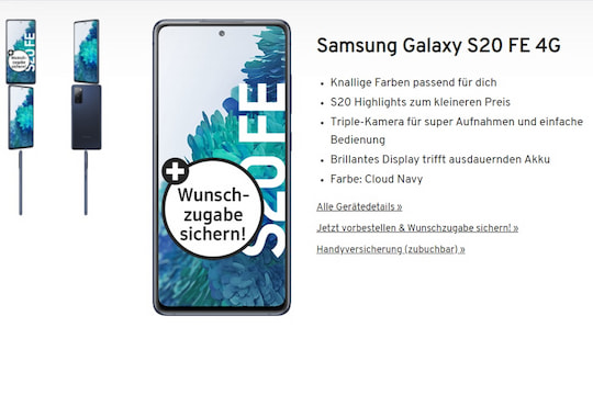 Samsung Galaxy S20 FE 4G bei yourfone