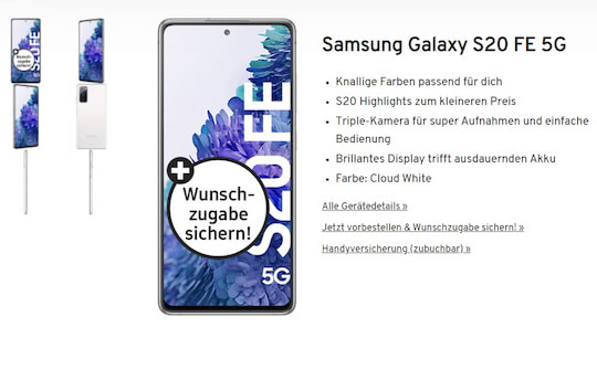 Samsung Galaxy S20 FE 5G bei yourfone
