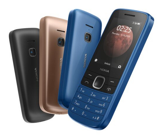 Das Nokia 225 4G in drei Farben