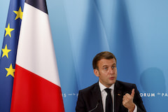 Der franzsische Staatsprsident Emmanuel Macron macht sich fr einen zgigen Ausbau mit 5G-Technologie stark