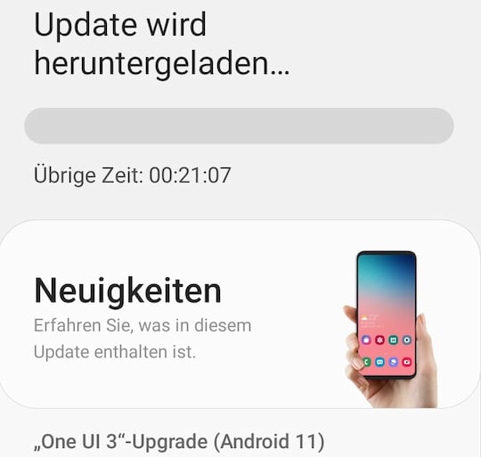 Die Update-Meldung auf dem Galaxy Z Fold 2 5G