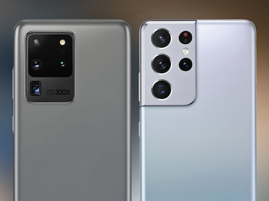 Blick auf die Kameras von S20 Ultra und S21 Ultra (r.)