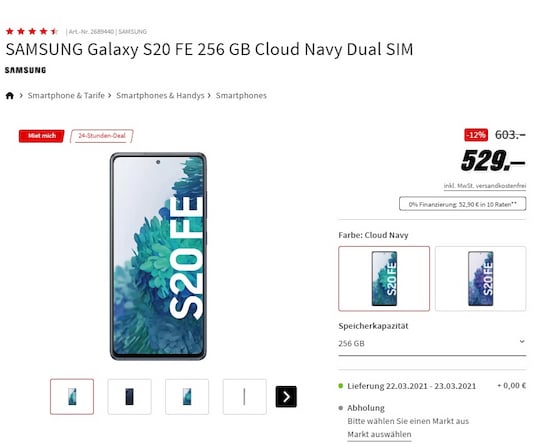 Galaxy S20 FE (256 GB) bei Media Markt