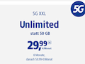 Die 5G-Unlimited-Flat kostet zunchst 29,99 Euro