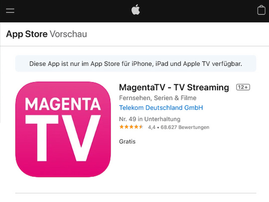 Die MagentaTV App ist ab heute auch auf AppleTV verfgbar.