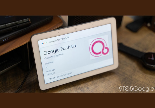 Google Fuchsia auf dem Nest Hub (Montage)