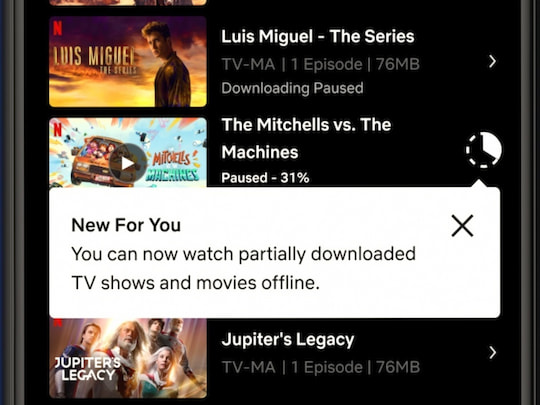 Partielle Downloads fr Netflix